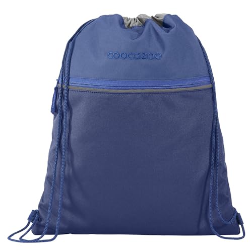 Coocazoo Turnbeutel „All Blue”, blau, mit Reißverschlussfach und Kordelzug, reflektierende Elemente, Schlaufen zur Befestigung am Schulrucksack, 10 Liter, ab der 3. Klasse von Coocazoo