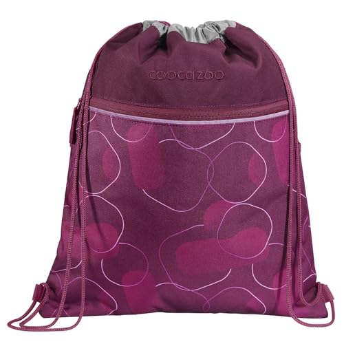 Coocazoo Turnbeutel „Berry Bubbles”, rosa-pink, mit Reißverschlussfach und Kordelzug, reflektierende Elemente, Schlaufen zur Befestigung am Schulrucksack, 10 Liter, ab der 3. Klasse von Coocazoo