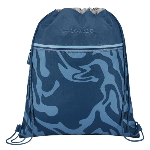 Coocazoo Turnbeutel „Breaking Waves”, blau, mit Reißverschlussfach und Kordelzug, reflektierende Elemente, Schlaufen zur Befestigung am Schulrucksack, 10 Liter, ab der 3. Klasse von Coocazoo