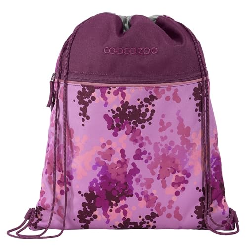 Coocazoo Turnbeutel „Cherry Blossom”, rosa, mit Reißverschlussfach und Kordelzug, reflektierende Elemente, Schlaufen zur Befestigung am Schulrucksack, 10 Liter, ab der 3. Klasse von Coocazoo