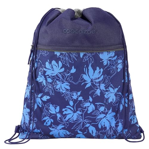 Coocazoo Turnbeutel „Tropical Night”, blau, mit Reißverschlussfach und Kordelzug, reflektierende Elemente, Schlaufen zur Befestigung am Schulrucksack, 10 Liter, ab der 3. Klasse von Coocazoo