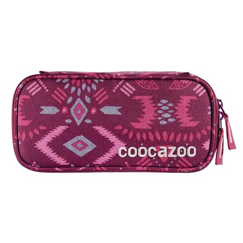 Coocazoo Federmäppchen PencilDenzel „Tribal Melange“ pink, Schlamperetui, Geodreieckfach, Stundenplanfach, herausnehmbarer Stiftehalter, zusätzliches Reißverschlussfach von Coocazoo