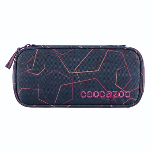 Coocazoo Federmäppchen PencilDenzel „Laserbeam Plum“ lila, Schlamperetui, Geodreieckfach, Stundenplanfach, herausnehmbarer Stiftehalter, zusätzliches Reißverschlussfach von Coocazoo