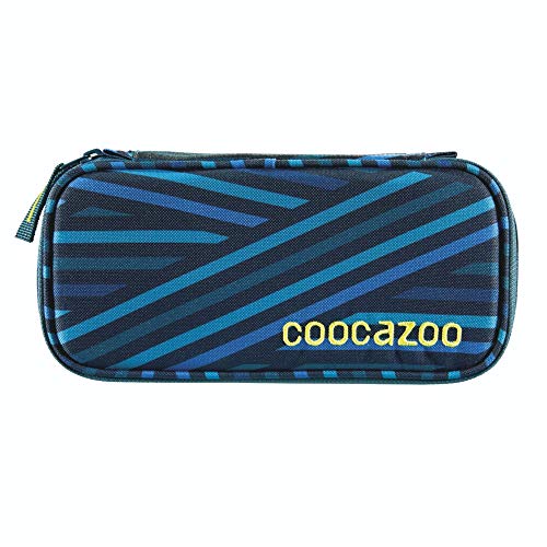 Coocazoo Federmäppchen PencilDenzel „Zebra Stripe Blue“ blau, Schlamperetui, Geodreieckfach, Stundenplanfach, herausnehmbarer Stiftehalter, zusätzliches Reißverschlussfach von Coocazoo