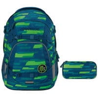 coocazoo MATE Schulrucksack-Set 2tlg Lime Stripe von Coocazoo