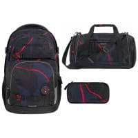 coocazoo PORTER Schulrucksack-Set 3tlg Lava Lines von Coocazoo