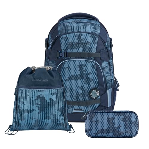 coocazoo Schulrucksack-Set Mate „Geometric Sky“, 3-teilig, blau, ergonomischer 30L Tornister, höhenverstellbar mit Brust- und Hüftgurt für Kinder ab der 5. Klasse, inkl. Federmäppchen und Turnbeutel coocazoo Schulrucksack-Set Mate „Geometric Sky“, 3-teilig, blau, ergonomischer 30L Tornister, höhenverstellbar mit Brust- und Hüftgurt für Kinder ab der 5. Klasse, inkl. Federmäppchen und Turnbeutel von Coocazoo