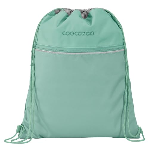 Coocazoo Turnbeutel „All Mint”, türkis, mit Reißverschlussfach und Kordelzug, reflektierende Elemente, Schlaufen zur Befestigung am Schulrucksack, 10 Liter, ab der 3. Klasse von Coocazoo