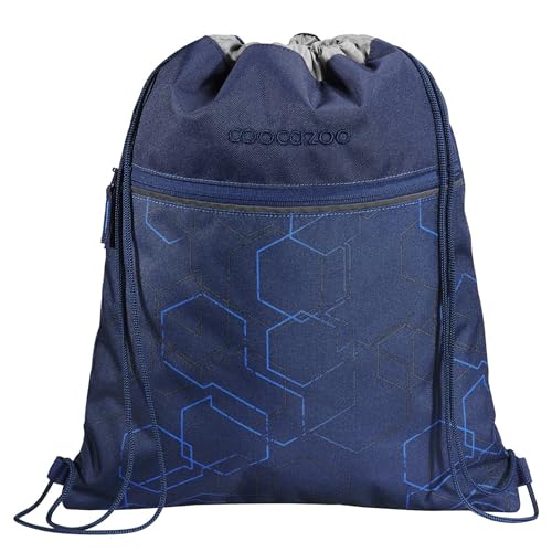 coocazoo Turnbeutel „Blue Motion”, blau, mit Reißverschlussfach und Kordelzug, reflektierende Elemente, Schlaufen zur Befestigung am Schulrucksack, 10 Liter, ab der 3. Klasse von Coocazoo