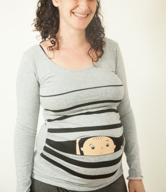 Schwangerschafts Shirt, Schwangerschaft-Shirt, Mutterschaft Tunika, Coockuboo Lange Ärmel Hemd Natürliche Baby Spähen, Lustige Shirt. Weihnachten Schwangerschafts Shirt, Schwangerschaft-Shirt, Mutterschaft Tunika, Coockuboo Lange Ärmel Hemd Natürliche Baby Spähen, Lustige Shirt. Weihnachten von Coockuboo