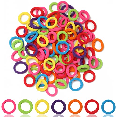 Cooetr Baby Haargummi, 100 Stück Elastische Klein Mehrfarbig Soft für Mädchen Kinder Kleinkinder von Cooetr