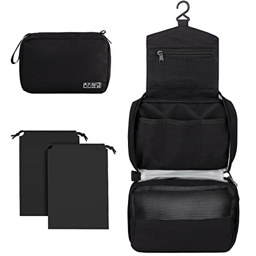 Cooja Kulturbeutel zum Aufhängen Kulturbeutel Männer Frauen, Make-up Reise Kulturbeutel mit Haken & Griff, Make-up Toilette Dusche Tasche Organizer, Schwarz Cooja Kulturbeutel zum Aufhängen Kulturbeutel Männer Frauen, Make-up Reise Kulturbeutel mit Haken & Griff, Make-up Toilette Dusche Tasche Organizer, Schwarz von Cooja