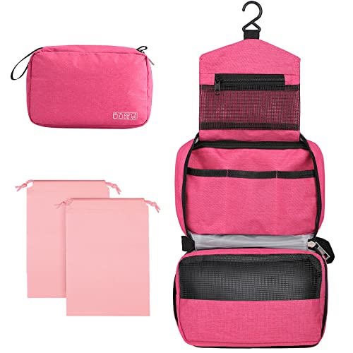Cooja Kulturbeutel zum Aufhängen Kulturbeutel Männer Frauen, Make-up Reise Kulturbeutel mit Haken & Griff, Make-up Toilette Dusche Tasche Organizer, rosarot Cooja Kulturbeutel zum Aufhängen Kulturbeutel Männer Frauen, Make-up Reise Kulturbeutel mit Haken & Griff, Make-up Toilette Dusche Tasche Organizer, rosarot von Cooja