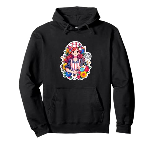 Cook Chef Girl Cottagecore Anime-Anime mit Blumenmuster Pullover Hoodie Cook Chef Girl Cottagecore Anime-Anime mit Blumenmuster Pullover Hoodie von Cook Chef Girl Baking in Flowers Kawaii
