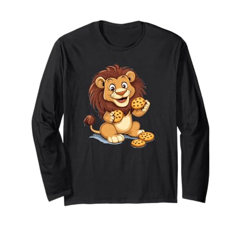 Lustiges Löwe mit leckerem Keks Kostüm für Jungen und Mädchen Langarmshirt von Cookie Lion