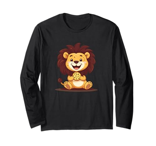 Süßer Löwe mit Schokoladenkeks-Kostüm für Erwachsene und Kinder Langarmshirt von Cookie Lion