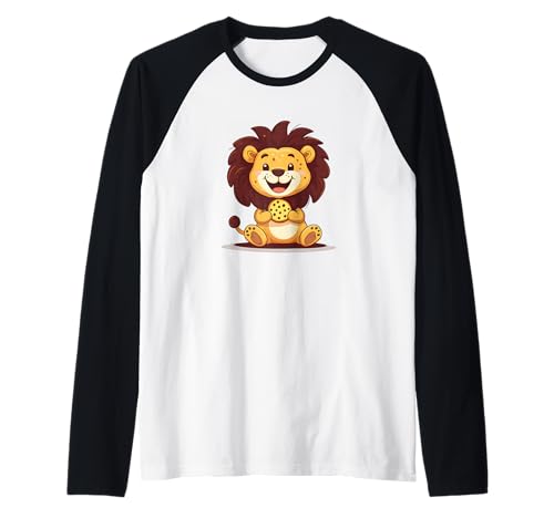Süßer Löwe mit Schokoladenkeks-Kostüm für Erwachsene und Kinder Raglan von Cookie Lion