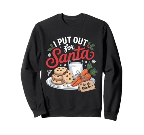 I Put Out for Santa Christmas Rentier Karotte Cookies Women Sweatshirt von Cookies For Santa Carrot for Reindeer Xmas