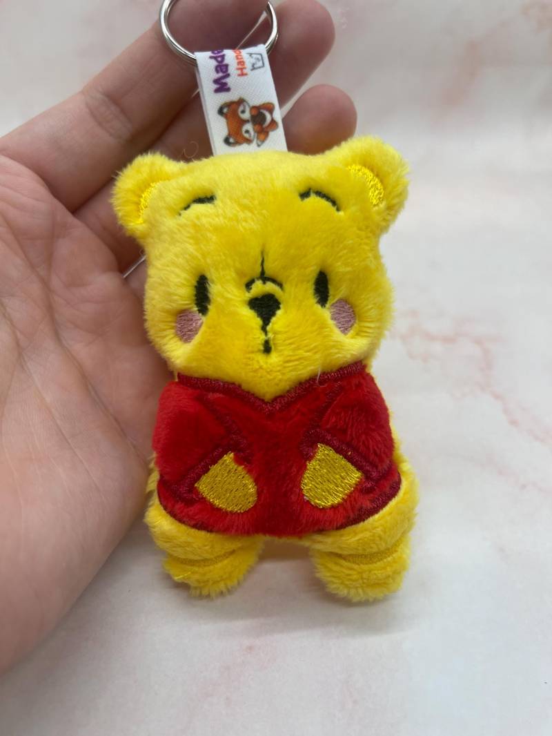 Chibi Kawaii Bear With Red Skirt Fanart Costum Plush Keychain von CookiesPlushWorld