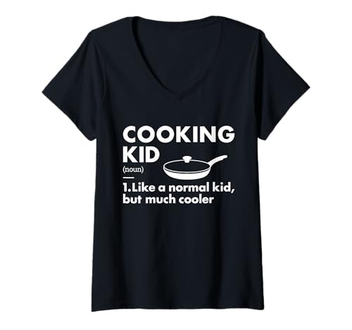 Damen Cook Kid Definition Kochen T-Shirt mit V-Ausschnitt Damen Cook Kid Definition Kochen T-Shirt mit V-Ausschnitt von Cooking Hobby Present Cook Apparel