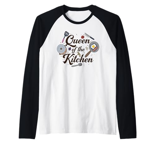 Königin der Küche, Kochen, Frauen, lustig, Koch, kulinarisch Raglan von Cooking Lover Gifts by Art Like Wow