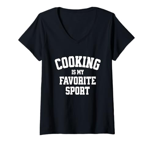 Damen Kochgeschenk für Koch Kochen ist mein Lieblingssport T-Shirt mit V-Ausschnitt Damen Kochgeschenk für Koch Kochen ist mein Lieblingssport T-Shirt mit V-Ausschnitt von Cooking T-Shirt Co.