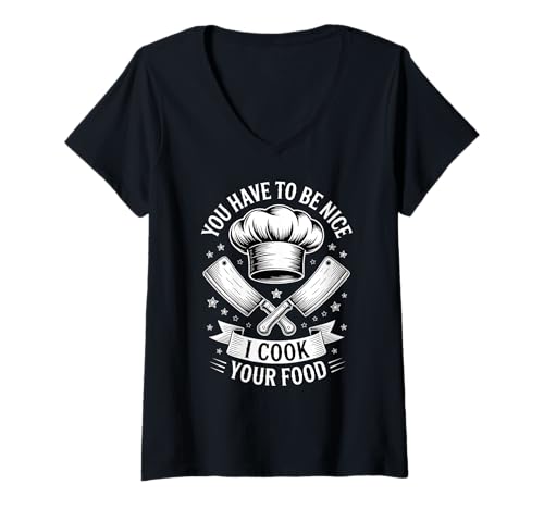 Damen Koch Zitat Kochen Humor Küche Spruch T-Shirt mit V-Ausschnitt Damen Koch Zitat Kochen Humor Küche Spruch T-Shirt mit V-Ausschnitt von Cooking funny Cook Design Kitchen Humor