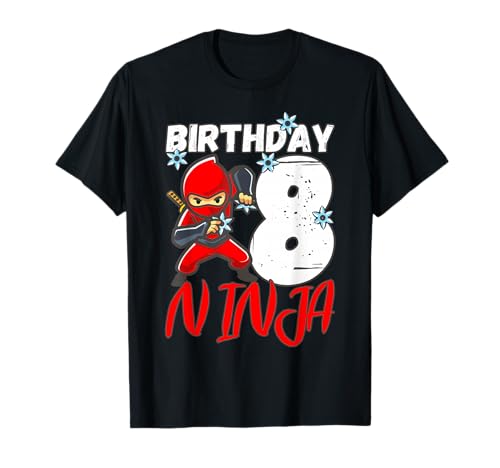 Geburtstag Ninja 8 Jahre alter Junge Ninja Geburtstag 8 8 Jahre Kinder T-Shirt Geburtstag Ninja 8 Jahre alter Junge Ninja Geburtstag 8 8 Jahre Kinder T-Shirt von Cool 8th Birthday Boy Gift Ideas