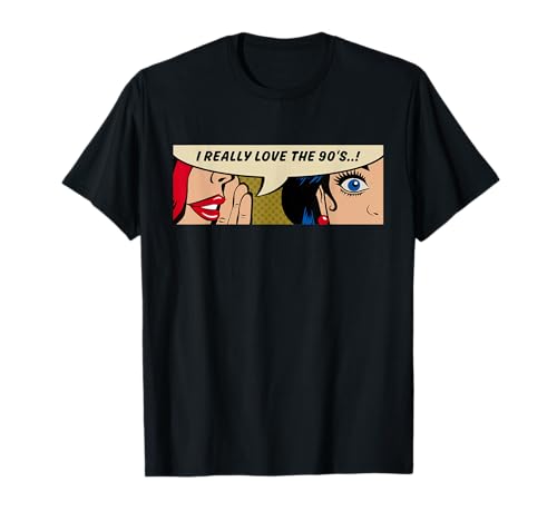 Frauen flüstern - Ich liebe die 90er Jahre - Comic-Pop-Art T-Shirt von Cool 90s Music - Comic - Comic Books Stuff