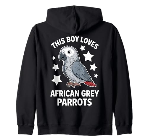 This Boy Loves African Grey Papageien Kapuzenjacke This Boy Loves African Grey Papageien Kapuzenjacke von Cool African Grey Parrot Cool Parrots Design