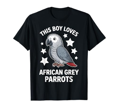 This Boy Loves African Grey Papageien T-Shirt This Boy Loves African Grey Papageien T-Shirt von Cool African Grey Parrot Cool Parrots Design