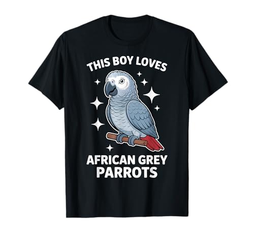 This Boy Loves African Grey Papageien T-Shirt This Boy Loves African Grey Papageien T-Shirt von Cool African Grey Parrot Cool Parrots Designs
