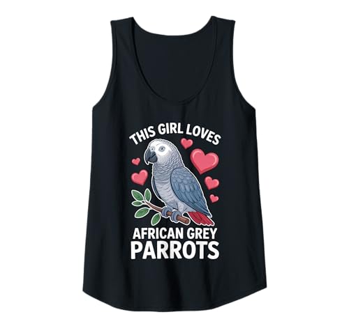 Damen Dieses Mädchen liebt Graupapageien Tank Top Damen Dieses Mädchen liebt Graupapageien Tank Top von Cool African Grey Parrot Cute Parrots Design