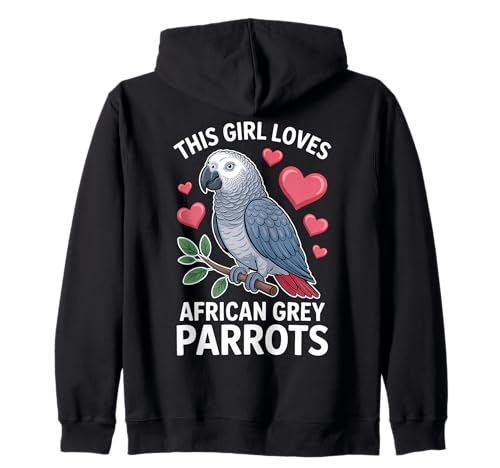 Dieses Mädchen liebt Graupapageien Kapuzenjacke Dieses Mädchen liebt Graupapageien Kapuzenjacke von Cool African Grey Parrot Cute Parrots Design