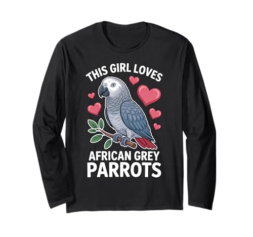 Dieses Mädchen liebt Graupapageien Langarmshirt Dieses Mädchen liebt Graupapageien Langarmshirt von Cool African Grey Parrot Cute Parrots Design