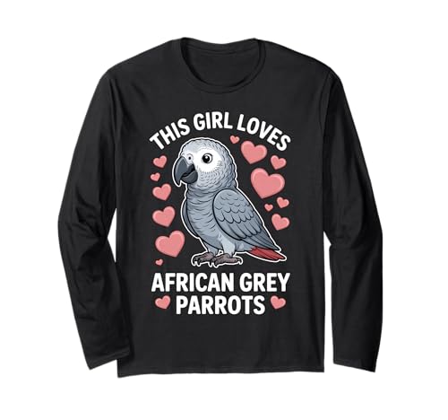 Dieses Mädchen liebt Graupapageien Langarmshirt von Cool African Grey Parrot Cute Parrots Designs