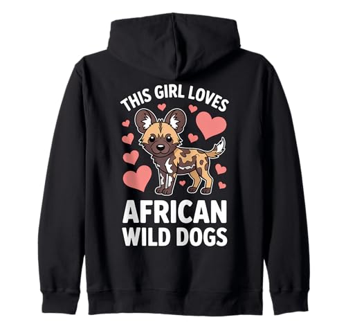 African Wild Dogs Girl Lustiger afrikanischer Wildhund Kapuzenjacke African Wild Dogs Girl Lustiger afrikanischer Wildhund Kapuzenjacke von Cool African Wild Dog Fun African Wild Dog Designs