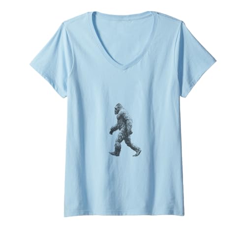 Damen Lustiges Bigfoot Retro-Sasquatch-Design für Cryptid-Liebhaber T-Shirt mit V-Ausschnitt Damen Lustiges Bigfoot Retro-Sasquatch-Design für Cryptid-Liebhaber T-Shirt mit V-Ausschnitt von Cool Alien, Bigfoot and UFO Designs