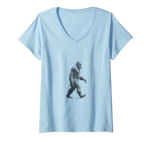 Damen Lustiges Bigfoot Retro-Sasquatch-Design für Cryptid-Liebhaber T-Shirt mit V-Ausschnitt Damen Lustiges Bigfoot Retro-Sasquatch-Design für Cryptid-Liebhaber T-Shirt mit V-Ausschnitt von Cool Alien, Bigfoot and UFO Designs