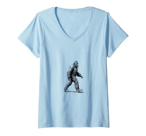 Damen Lustiges Bigfoot Retro-Sasquatch-Design für Cryptid-Liebhaber T-Shirt mit V-Ausschnitt Damen Lustiges Bigfoot Retro-Sasquatch-Design für Cryptid-Liebhaber T-Shirt mit V-Ausschnitt von Cool Alien, Bigfoot and UFO Designs