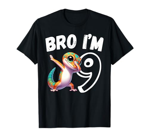 Bro I'm 9 Year Old Gecko Lizard 9th Birthday Kids Dabbing T-Shirt Bro I'm 9 Year Old Gecko Lizard 9th Birthday Kids Dabbing T-Shirt von Cool Animal Lovers Family Matching Bday Party Meme