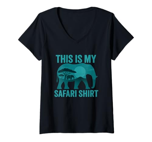 Damen This is My Safari Shirt Cool African Safari Lovers T-Shirt mit V-Ausschnitt von Cool Animal Lovers This Is My Safari Shirt