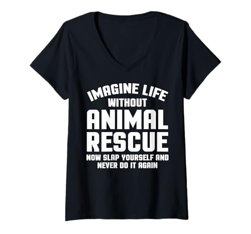 Damen Tierrettungsbekleidung | tolles lustiges Rettungsdesign T-Shirt mit V-Ausschnitt Damen Tierrettungsbekleidung | tolles lustiges Rettungsdesign T-Shirt mit V-Ausschnitt von Cool Animal Rescue Humor Quote Merch
