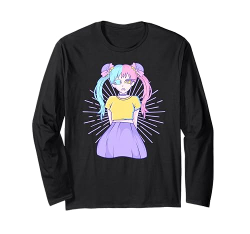 Cute Pastel Goth Kawaii Anime - Pink Gothic Girl Langarmshirt Cute Pastel Goth Kawaii Anime - Pink Gothic Girl Langarmshirt von Cool Anime - Goth - Punk Stuff