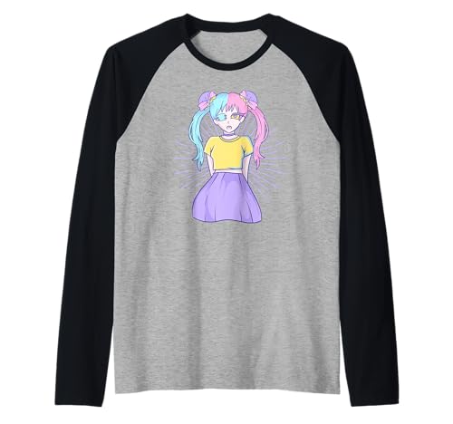 Cute Pastel Goth Kawaii Anime - Pink Gothic Girl Raglan Cute Pastel Goth Kawaii Anime - Pink Gothic Girl Raglan von Cool Anime - Goth - Punk Stuff