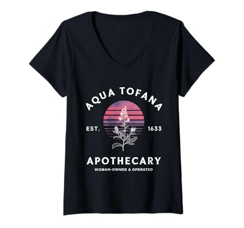 Damen Feminist Aqua Tofana Apotheker Pro Choice T-Shirt mit V-Ausschnitt Damen Feminist Aqua Tofana Apotheker Pro Choice T-Shirt mit V-Ausschnitt von Cool Aqua Tofana Designs