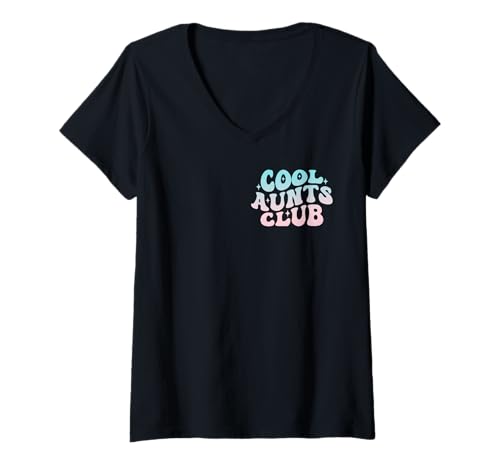 Damen Cool Aunts Club, lustige, fetzige Tante, Familie, passende Tante T-Shirt mit V-Ausschnitt Damen Cool Aunts Club, lustige, fetzige Tante, Familie, passende Tante T-Shirt mit V-Ausschnitt von Cool Aunts Club Funny Aunt Saying Groovy Tee