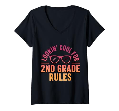 Damen Sieht cool aus für die 2. Klasse zurück in die Schule T-Shirt mit V-Ausschnitt Damen Sieht cool aus für die 2. Klasse zurück in die Schule T-Shirt mit V-Ausschnitt von Cool Back to School Tee 2nd Grade