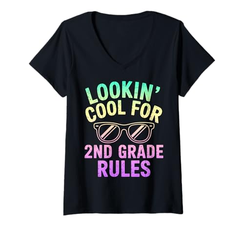 Damen Sieht cool aus für die 2. Klasse zurück in die Schule T-Shirt mit V-Ausschnitt Damen Sieht cool aus für die 2. Klasse zurück in die Schule T-Shirt mit V-Ausschnitt von Cool Back to School Tees 2nd Grade