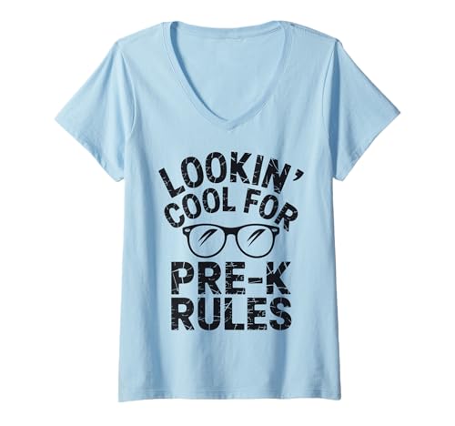 Damen Sieht cool aus für Pre-K Back to School T-Shirt mit V-Ausschnitt Damen Sieht cool aus für Pre-K Back to School T-Shirt mit V-Ausschnitt von Cool Back to School Tees Pre-K